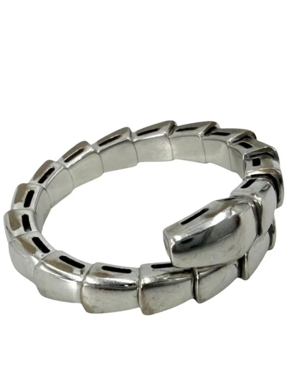 Bvlgari Ring Serpenti Viper 18k WG L White Gold Silver